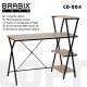 Стол на металлокаркасе BRABIX LOFT CD-004, 1200х535х1110 мм, 3 полки, цвет дуб натуральный, 641220 главное фото в маленьком размере