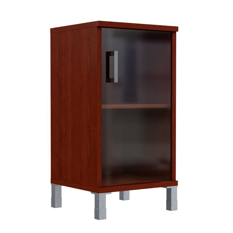 Шкаф-колонка низкая со стеклянной дверью B 411.5 Бургунди 475х450х920  главное фото