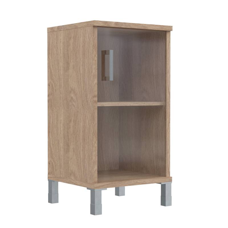 Шкаф-колонка низкая со стеклянной дверью B 411.5 Дуб Девон 475х450х920  главное фото