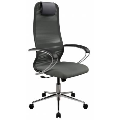 Кресло руководителя SU-B-8/подл.131/осн.003 серое (хром)